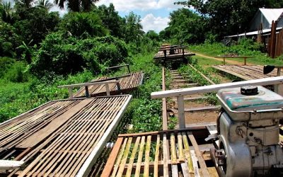 Battambang, Bamboo Rail-Riding in Cambodia